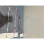 Nike  seersucker gingham jacket women size L zipper lightweight cotton blue white Photo 7