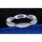 Boutique Women's Gold-Plated-925 Eternity Simulated Diamond Engagement‎ Band Ring … Photo 3
