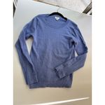 J.Crew Blue Cotton & Merino Wool Teddie sweater Womens Small Crew Neck Preppy Photo 2