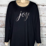 Catherines NWT Size 5X 34/36W Black 'Joy' Embellished Christmas Knit Top Shirt Photo 0