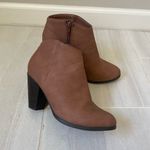 City Classified  Brown Faux Leather Heeled Ankle Boots Size 7 Photo 0