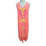 Lilly Pulitzer  Ferra Coverup Dress Womens XS Orange Halter Coastal Resort Beachy Photo 1