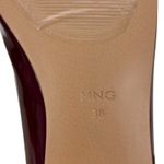 Mango  Faux Patent Leather Ankle Strap Flats Burgundy Size 38/ 7.5 Photo 9