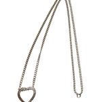 Boutique Heart Necklace Rhinestone Silver Sliding Pendant Charm Photo 3