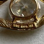 Vintage UTC 925 Sterling Silver CZ Pendant Oval Tear Drop Cubic Zirconia Sparkly Gold Photo 6