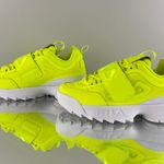 FILA Women’s Neon Safety Yellow Distruptor II Applique Hook And Loop Chunky Sneakers Photo 6