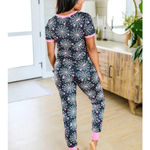 Shirley & Stone Halloween spiderweb jogger pajama set pink & black Size XL Photo 1