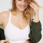 Aerie Large Real Me Stretch Extensible medium support white lounge sports bra Photo 0