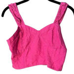 Pink Ruched Strap‎ Crop Top Bustier Summer Festival Tank Sweetheart Neckline A3 Size 12 Photo 0