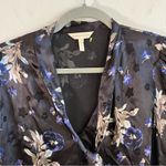 Rebecca Taylor Blouse Violet Floral Silk Satin Burnout Scarf Neck Top Sz 10 EUC Photo 6