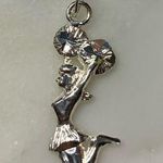 Jumping Cheerleader Pom Pom Sterling Silver 925 Charm Photo 0