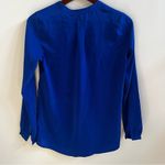 Tommy Hilfiger royal blue long sleeve v neck button down blouse xs Photo 1