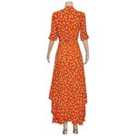 Ganni  Silvery Crepe Wrap Maxi Dress, Big Red Apple, FR36/US4 Photo 6