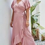 Simplee Apparel  Women's Summer Chiffon V Neck Ruffle Maxi SzXL NWT Photo 1