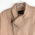 Hurley Medium Jean Jacket Brown Denim Side Zip Cotton Pockets Embroidered 931 Photo 2