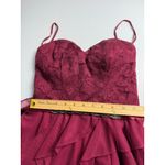 Love Reign  Burgundy Lace Ruffle Beaded Waist Corset‎ Prom Party Dress Size 1 Photo 2