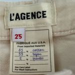 L'Agence Women's Cream High Rise Ankle Slit Velvet Pants Size 25 Photo 8