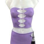 White Fox Boutique NEW White Fox Purple Sexy Cutouts Strapless Tube Top & Mini Skirt 2 Piece Set OS Photo 0