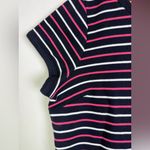 Talbots  Petites Women’s Striped Knit T-shirt Mini Dress Navy Pink White Sz LP Photo 2