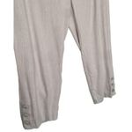 J.Jill Pants Womens M Linen Stretch Capri Button Bottom Beachy Cottagecore Gray Photo 5