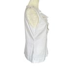 Semantiks women's size small white sleeveless ruffle front tank top blouse shirt Photo 2