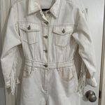 Le lis white fringe jean romper Photo 0