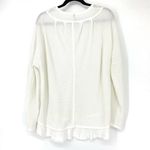 XCVI  Women's Size S Mesh Fira Pullover Knitted Sweater Long Sleeve V Neck White Photo 1