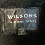 wilson's leather Vintage 90s  Black Faux Fur Lined Bomber Jacket Oversized Large Photo 13