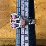 Color Changing Garnet Sterling Silver Cocktail Ring Size 7 Red Photo 9