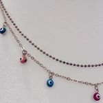 • Evil eye layered necklace multicolor and gold Photo 1