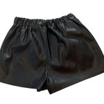 BLANK NYC LIMITED EDITION  Black Faux Leather High Rise Shorts Photo 11