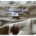 Good American  Womens Faux Leather Pants Size 15 Cream Straight High Rise NWT Photo 2