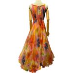 Floral Medeshe Chiffon Flowy sleevless maxi summer dress size large Photo 7