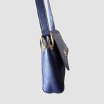 Ralph Lauren Lauren Purple Blue Leather Crossbody Bag Gold Hardware RLL Logo Photo 9