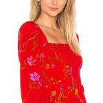 Lovers + Friends Smocked Faye Floral Puff Sleeve Top Photo 1