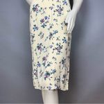 Vintage Midi Dress Floral 90s Momcore Sleeveless Petite Cream Pale Yellow Angel Size 12P Photo 8