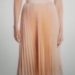 Reiss  Alessi Metallic Pleated Midi Skirt Size 4 Photo 0