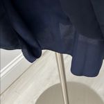 Quince Navy Chiffon Pleated Long Sleeve Mini Dress Size XS Photo 6