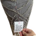 ASOS NEW NWT  Design Halter Crystal Embellished Fringe Dress In Silver Photo 12