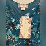 Band of Gypsies NWT BAND OF the free Sybille Size medium Teal Blue Floral Crossover Cropped Top Photo 3