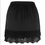 Elegant Black Lace Trim Mini Skirt Photo 0