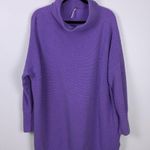 Free People Ottoman Oversized Slouchy Sweater Cowl Neck Purple Women’s Large Photo 3