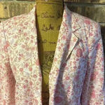 Victoria's Secret Victoria Secret women’s floral linen blend business casual blazer jacket size 12 Photo 4