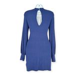 Lulus | Small | Midnight In Paris Navy Blue Long Sleeve Mock Neck Bodycon Dress Photo 7