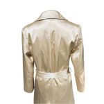 Wet Seal Metallic Champagne Gold Trench Coat Lightweight Y2K Photo 8