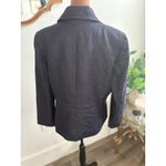 Les Suit Dark Wash Denim‎ Blazer Jacket, Button Front Career Business Women Blue Size M Photo 2