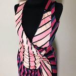 Emilio Pucci  Silk Striped Pink and Navy Wrap Dress Photo 1