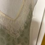 Free People  lacy tank top cream with pale green size large Photo 4