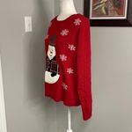 Karen Scott  womens crewneck snowman sweater red snowflakes size XL Photo 2