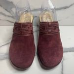 Softspots Women's Burgundy Suede Cate Clogs Mules Sz 9 Comfort Boho Festival Red Photo 1